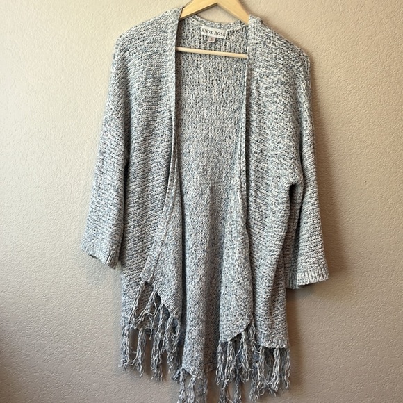 Knox Rose Oversized Knit Cardigan Blue and White size Extra Small - Picture 8 of 10
